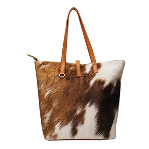 Bolsos de Mano de Moda Femenina de Lujo Hechos a Mano con Cuero Auténtico de Vaca con Pelo - Product Image 1