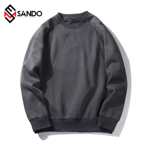 OEM Custom Logo 100% Cotton Heavyweight Embossed Pullover Men's Winter <b>Fleece</b> <b>Sweatshirt</b> Solid Crewneck Hoodies <b>Sweatshirts</b> - Product Image 3