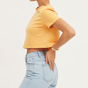 T-shirt haut court pour femme grande taille de haute qualité hauts d'été respirants fabriqués en usine au Pakistan - Product Image 4