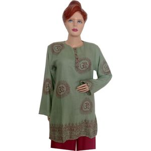 Tela de algodón 100% Om Kurta de alta calidad, precios al por mayor, ropa Lisa personalizada, estilo de artículo antitécnico - Product Image 6