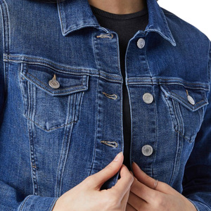 Chaqueta Vaquera Corta para Mujer, Estilo Vintage, Transpirable, Lavada, con Top Corto y Peluche, Fabricante OEM ODM - Product Image 2