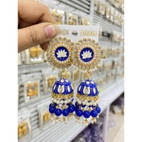 Pendientes de Joyería Fina Cristiana de la India, Pendientes Étnicos Egipcios para Mujer, Joyería India, Pendientes de Botón, Pendientes Jhumka Bohemios Clásicos