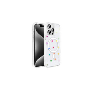 Coque de téléphone transparente antichoc compatible M-Safe avec motif de chien mignon pour iPhone 15 Pro Plus, motif de chien mignon - Product Image 2
