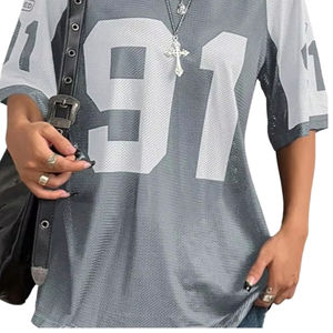 Camiseta de Fútbol Unisex con Cuello en V, Estampado Personalizado, Talla Grande, Premium, de Alta Calidad, Transpirable, Ligera, Ropa Deportiva - Product Image 2