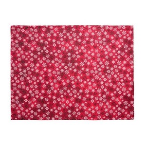 Napperon de table rouge 100% coton avec motif neige, 1 pièce, tapis de table décoratif 35x45cm, accessoire de table à manger élégant lavable et durable - Product Image 1