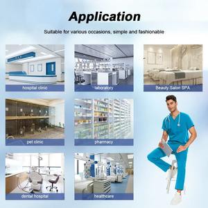 Tenues médicales d'hôpital pour infirmières, ensembles d'uniformes unisexes en spandex/polyester doux avec couleur et logo personnalisables - Product Image 4