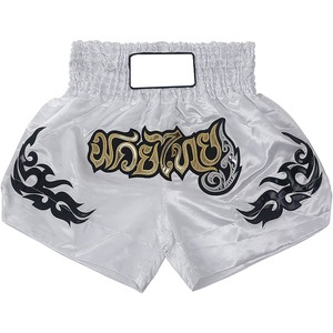 Shorts de Muay Thai, Boxeo y MMA al por Mayor, con Logotipo Personalizado Bordado, Impresión por Sublimación, Unisex para Adultos, 100% Poliéster - Product Image 1