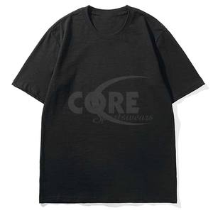 T-shirts pour hommes légers 140gsm en gros personnalisé vierge 100% coton lâche col rond conception respirante - Product Image 4