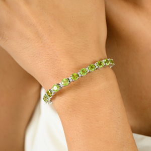 Best Selling August Birthstone Statement Bracelet Unique Jewelry Design Natural Peridot American Diamond <b>Fine</b> Chain Link - Product Image 6