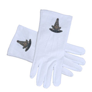 Masonic Scottish Rite 32nd Degree Wings Down Guantes de algodón Blanco Talla única para la mayoría - Product Image 2
