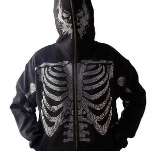 Vente chaude Personnalisé Couleur Différente Strass À Capuche pour Hommes Casual Street Wear Saison D'hiver Hommes Plain Hoodie Casual Wear - Product Image 2