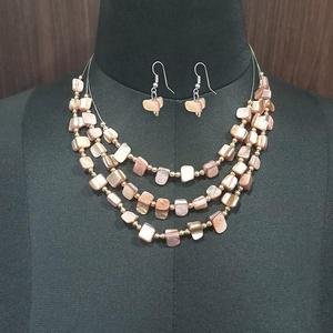 หิน urthn 1109616A สร้อยคอชุบเงินสไตล์วินเทจสไตล์วินเทจชุดเครื่องประดับเจ้าสาวปรับและของขวัญเพทายมุกหินหลัก - Product Image 1