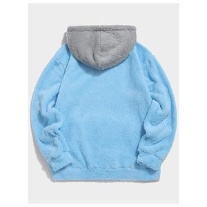Streetwear Basid Training <b>Hoodie</b> Solid Color Kangaroo Pocket Puff Winter Warm <b>Sherpa</b> Fleece Custom Casual <b>Men's</b> Size - Product Image 1