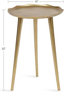 Table d'appoint et d'appoint Table d'appoint ronde, 15x15x22, Or FROM MZ INTERNATIONAL - Product Image 4