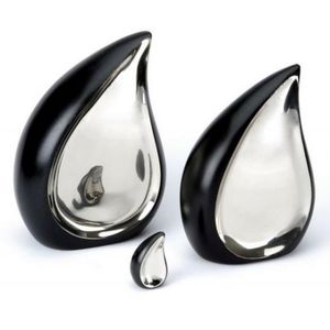 Urna de cremación de latón de estilo moderno Diseño único de lágrima con acabado de esmalte rojo Cenizas de mascotas de excelente calidad Uso funerario conmemorativo - Product Image 1