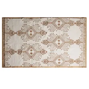 Tappeto Boho della migliore qualità colore Beige tribale Vintage bohémien per soggiorno dal Design moderno