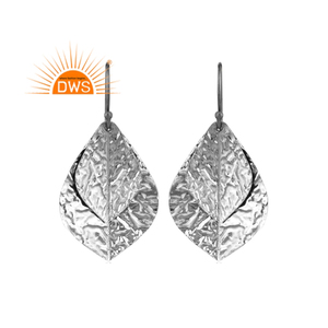 Best Quality Oxidized Sterling <b>Silver</b> Leaf Design <b>Dangle</b> <b>Earring</b> Custom Jewelry For Women Gift For Her - Product Image 1