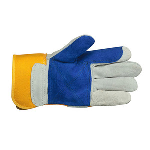 Gants de jardin à paume complète Gants de main en cuir Vente en gros Gants de travail industriel en cuir de vache fendu - Product Image 5