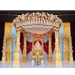 งานแต่งงานแบบดั้งเดิม FRP Kalyan Mandap ตกแต่ง Mandap เหตุการณ์แต่งงานทมิฬกับการจัดงานแต่งงานทางตอนใต้ของดอกไม้งานแต่งงานทอง Mandap เลสเตอร์ - Product Image 1