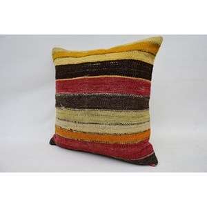 Coussin de luxe en laine multicolore Kilim 18x18 pouces Tissé Vintage & Fluffy Pattern Leaves Style Portable Literie Coussin décoratif - Product Image 3