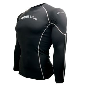 เสื้อผ้าออกกำลังกายของผู้ชายเสื้อรัดรูปผ้าเนื้อนุ่มระบายอากาศได้ดีผลิตตามสั่ง - Product Image 4