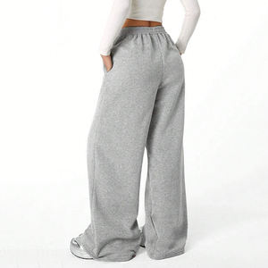 Pantalon de survêtement évasé personnalisé pantalon de survêtement intérieur en polaire pour <span class=keywords><strong>femme</strong></span> pantalon surdimensionné à jambe large pantalon de survêtement baggy à jambe droite pour <span class=keywords><strong>femme</strong></span> - Product Image 6