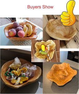 Bol de service à bonbons écologique sculpté en racine de bois naturel fait à la main créatif (9 "-10") - Product Image 4