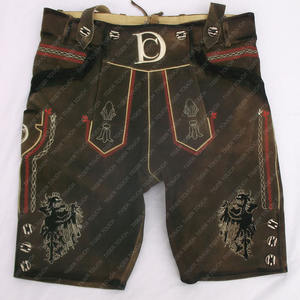 Oktoberfest bávaro, traje de cuero Real para hombre, bordado corto marrón, impermeable, transpirable, ligero, botón, modelo de cierre de mosca - Product Image 2