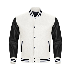 Skyler Men's <b>Purple</b> White <b>Varsity</b> <b>Jacket</b> Casual Style Regular Fit Polyester Cotton Solid Color Sailor Collar Zipper Closure - Product Image 4