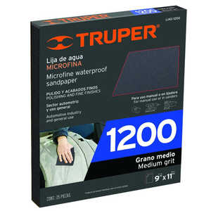 Carta Abrasiva Impermeabile Microfine Truper LIAG-1200 Grana 1200, 23x28 cm, Grana Media per Applicazioni Automobilistiche e Industriali, Du - Product Image 1