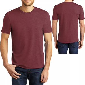 Vêtements O-cou Tri 50% Polyester Blend T-shirts Solide À Manches Courtes Tri 25% Coton Mélange Imprimé Personnalisé Tri Mélange T-shirts pour Hommes - Product Image 3