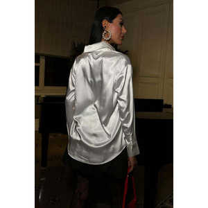 เสื้อเชิ้ตปาร์ตี้ผ้าซาตินพรีเมียม 3438 ดีไซน์เรียบง่ายทันสมัย - Product Image 4