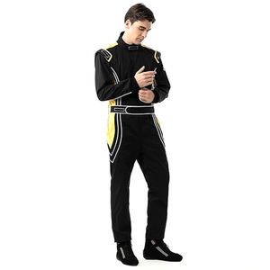 Traje de Karting CIK FIA de nivel 2 de Color negro y amarillo, precio razonable, estampado de logotipo personalizado, ropa para adultos, trajes de carreras Go Kart - Product Image 2