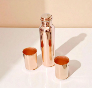 Pure Copper <b>Water</b> <b>Bottle</b> for Drinking <b>Water</b> 900 ml Hammered Finish - Product Image 3
