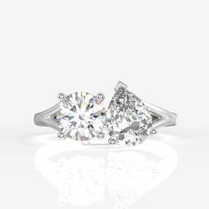 Toi Moi 14k Gold <b>Ring</b> with Lab Grown Round and Pear Cut Diamonds - Product Image 4