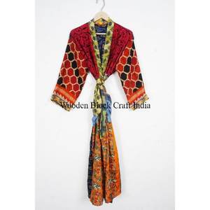 Kimono de Seda Vintage, Bata para Mujer, Ropa de Dormir, Estilo Bohemio, Camisón, Ropa de Playa, Kimono de Seda Sexy - Product Image 6