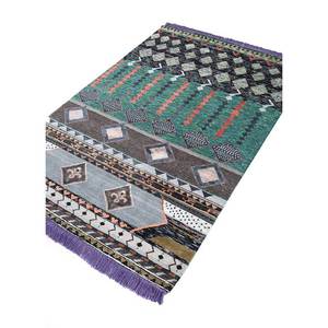 Tapisserie murale bohème Aubusson, motif hipster fait main 'Om Nama Shivaya', design mandala vintage tissé pour la décoration du salon - Product Image 2