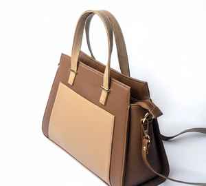 Bolso de Mano Vintage para Mujer, Bolso Bandolera, Bolso de Hombro Estructurado, Bolso con Cierre de Cremallera, Dos Correas, Cuero Genuino, Resistente al Agua - Product Image 2