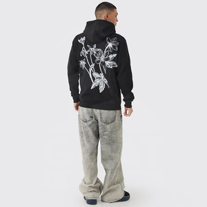 เสื้อฮู้ดดี้ผู้ชายสไตล์ลำลอง Y2k พิมพ์ลายกราฟิก ผ้าคอตตอน 100% คุณภาพสูง น้ำหนัก 280gsm สำหรับฤดูหนาว รับสกรีนโลโก้ตามแบบ - Product Image 4