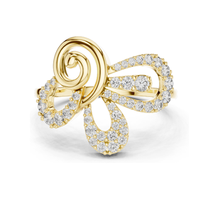 Elegante Anillo Espiral con Diamantes para Mujer, Diamantes Cultivados en Laboratorio de 0.425 CT, Oro de 18KT, 14KT, 10KT y Plata 925, Oro Rosa, Amarillo, Blanco - Product Image 2