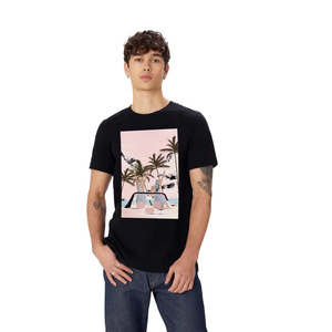 T-shirt en éponge française double couche OEM 300 g/m² 100% coton Impression numérique Tricot graphique Manches longues Boxy Fit Crop T Shirt - Product Image 4