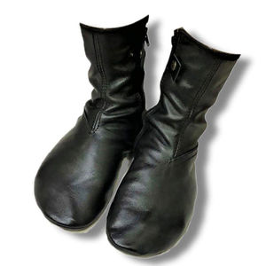 Customized Solid Color Unisex <b>Leather</b> <b>Socks</b> with Zipper Brown Color High Quality Spring Casual Horse Riding Use - Product Image 2