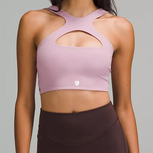 เสื้อครอปแบบเปิดไหล่ข้างเดียวสำหรับผู้หญิงเสื้อครอปโยคะออกกำลังกายฟิตเนสเด็กผู้หญิง - Product Image 6