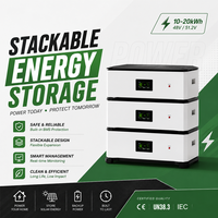 Paquete de Baterías Solares de Litio Apilables de Ciclo Profundo de 48V 51.2V 15kWh, 8000 Ciclos, 10 Años de Garantía para Almacenamiento de Energía Solar Residencial