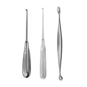 Curetas óseas con mango de acero inoxidable, juego ortopédico, instrumentos de columna vertebral, cureta Cervical ósea, curetas retractoras de cirugía - Product Image 1