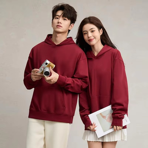 750g Terry Hooded Sweatshirt Autumn Winter Style Drop Shoulder Loose Trendy Pullover Hoodie Casual Solid Color <b>Jacket</b> Unisex - Product Image 3