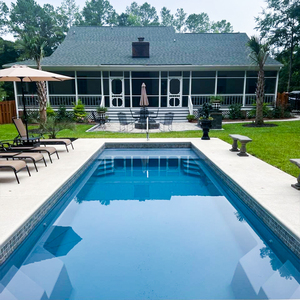 สระว่ายน้ำกลางแจ้งไฟเบอร์กลาสแบบฝังพื้นแก้วสปาขนาดใหญ่หรูหราสำหรับครอบครัวออกแบบได้ตามที่ต้องการ - Product Image 5