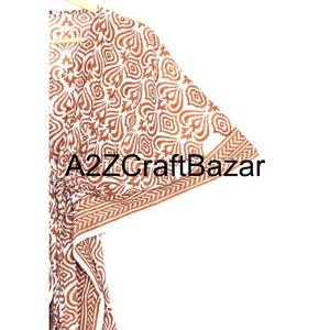 Vestido Kaftan Corto de Algodón Puro Ecológico para Mujer, Estilo Bohemio, Estampado Floral, Ropa de Playa, Informal, Cómodo para el Verano - Product Image 4