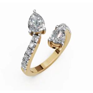 Enchanted <b>pearls</b> lab grown diamond <b>ring</b> in 9 kt 14 kt 18 kt yellow rose white gold for elegant bridal and everyday wear - Product Image 5