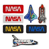 Patchs thermocollants brodés NASA Apollo en forme de cœur avec paillettes pour vêtements, combinaisons de ski, cadeaux en feutre non tissé